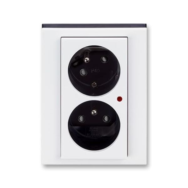 5593H-C02357 62 Double socket outlet with earthing pins, shuttered, with turned upper cavity, with surge protection ; 5593H-C02357 62 image 2