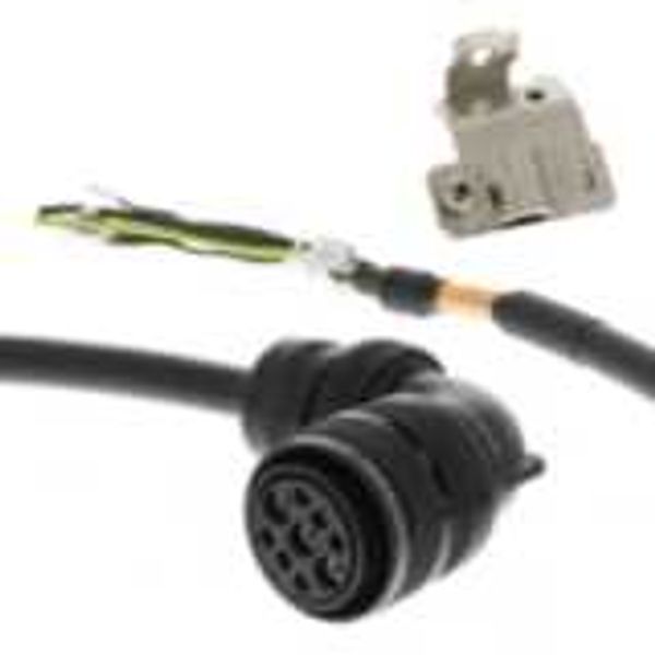 1S series servo motor power cable, 15 m, with brake, 400 V: 400 W to 3 image 1