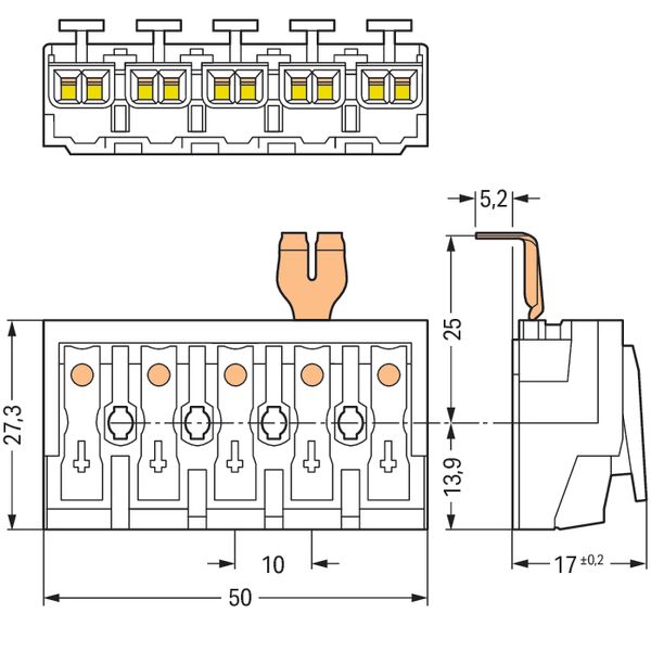 Lighting connector push-button, external with snap-in ground contact w image 5