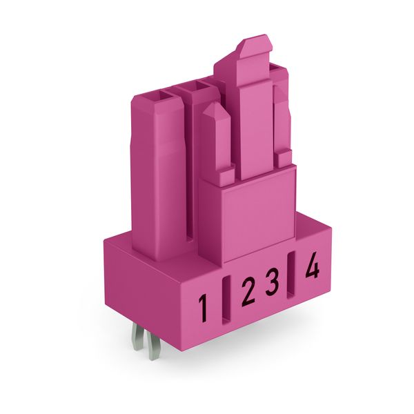 Socket for PCBs straight 4-pole pink image 1