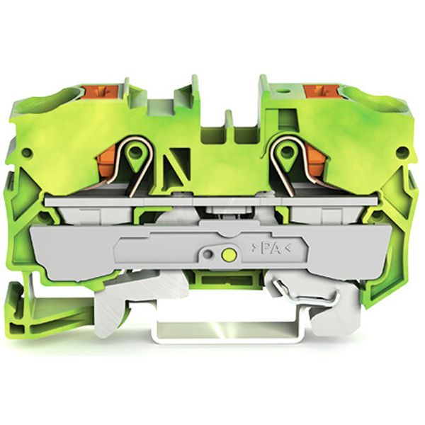 2-conductor ground terminal block with push-button 10 mm² green-yellow image 2