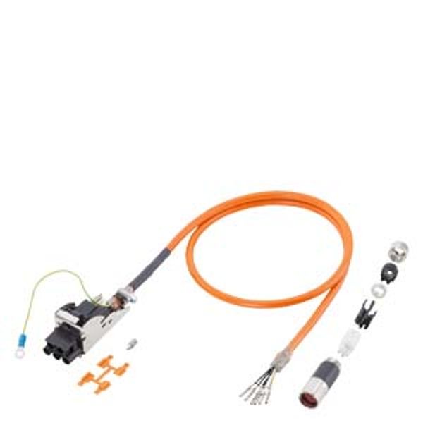 Power cable pre-assembled 4x 1.5 C SPEED-CONNECT connector Sz. 1 (SINAMICS 6FX5002-5CN01-1BD0 image 1