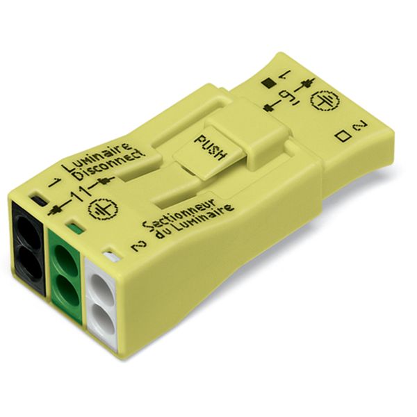 Luminaire disconnect connector 3-pole with preceding ground contact ye image 3