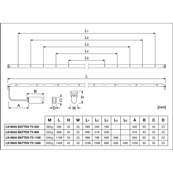 LINEAR MAGNETIC BATTEN T5 1468 image 11