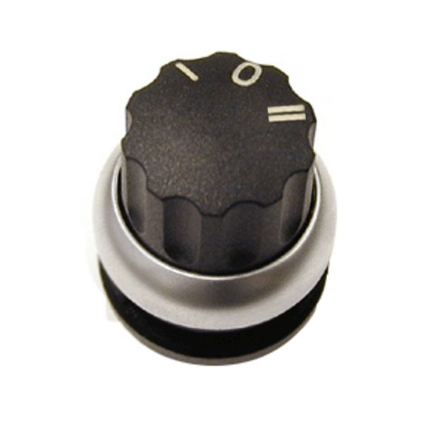 Knob switch, 3 pos. 60ø stay-put, `I-0-IIï, rotary head image 1