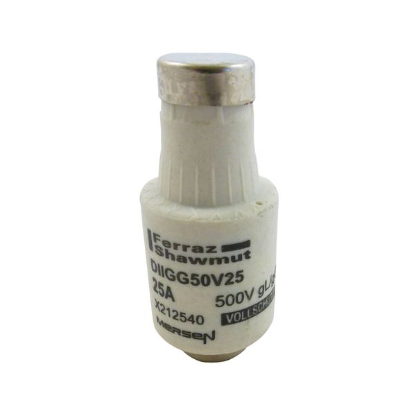 DIN D Fuse-link gG Size DII 500VAC 500VDC 25A Yellow image 1