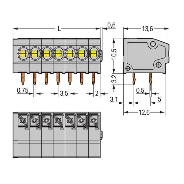 805-304 PCB terminal block; push-button; 1.5 mm² image 3