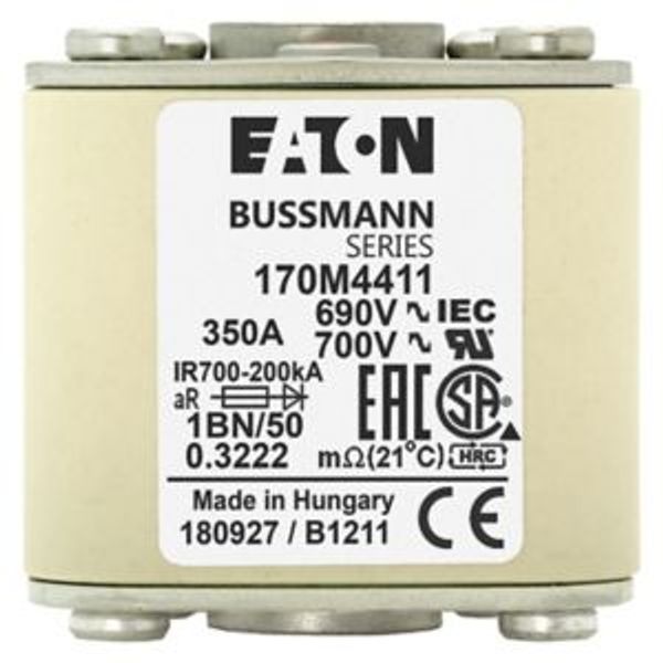 Fuse-link, high speed, 250 A, AC 1250 V, size 1, 53 x 69 x 80 mm, aR, IEC, UL, single indicator image 3