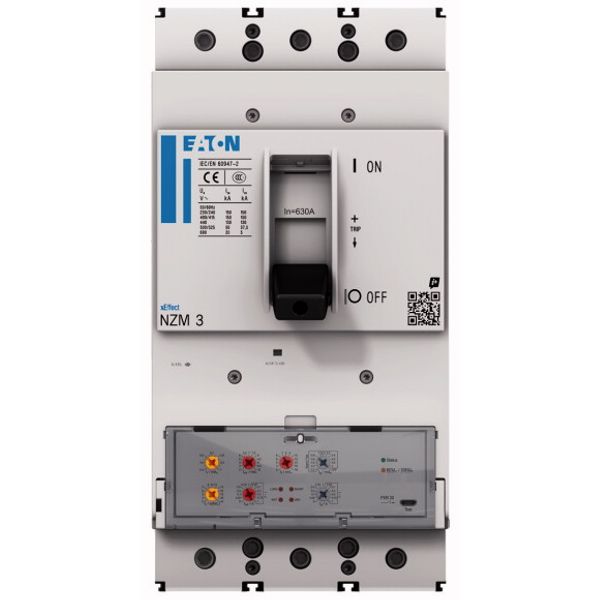 NZM3 PXR20 circuit breaker, 630A, 3p, screw terminal, earth-fault protection image 4