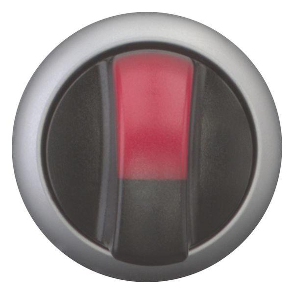 Illuminated selector switch actuator, RMQ-Titan, With thumb-grip, momentary, 3 positions, red, Bezel: titanium image 15