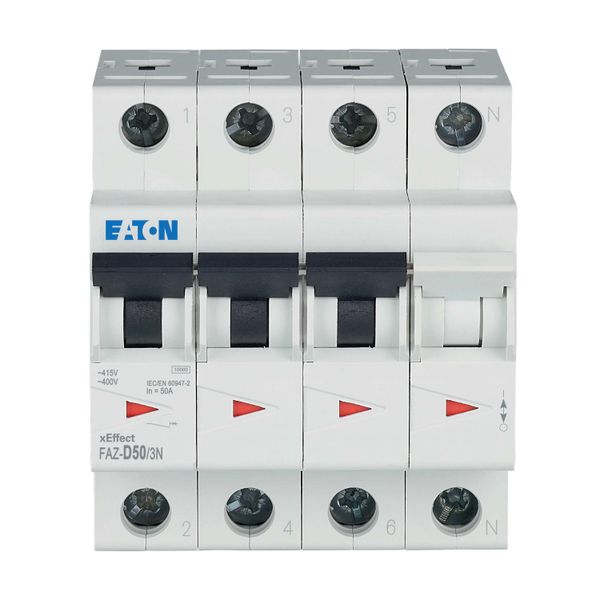 Miniature circuit breaker (MCB), 50 A, 3p+N, characteristic: D image 9