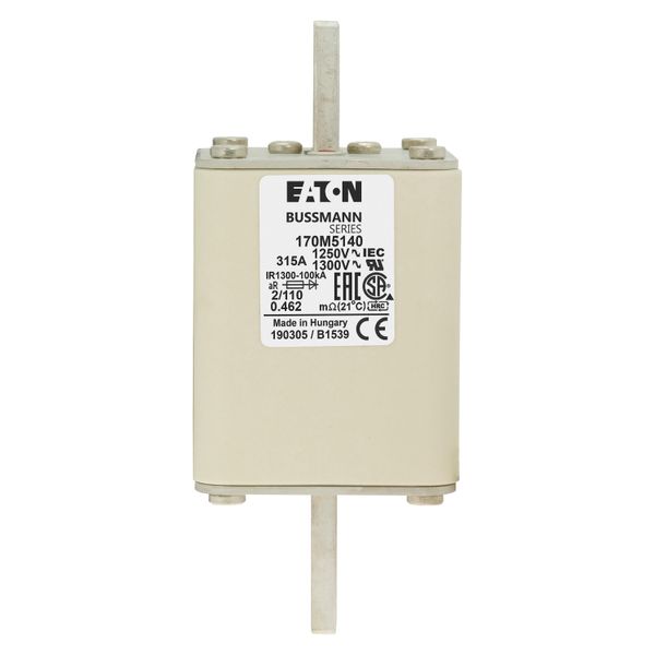 Fuse-link, high speed, 315 A, AC 1250 V, size 2, 61 x 75 x 138 mm, aR, DIN, IEC, single indicator image 17