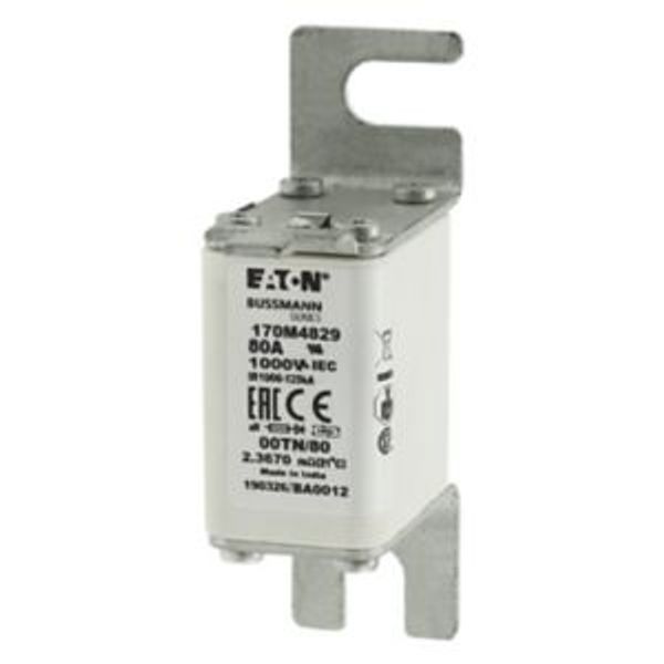 Fuse-link, high speed, 80 A, AC 1000 V, size 00, 30 x 47 x 98 mm, aR, DIN, IEC, type T indicator image 5