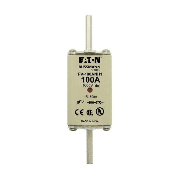 Fuse-link, high speed, 100 A, DC 1000 V, NH1, gPV, UL PV, UL, IEC, dual indicator, live gripping lugs image 21