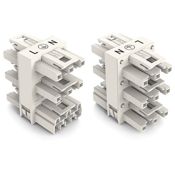 5-way distribution connector 3-pole Cod. A white image 3