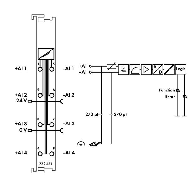 4-channel analog input Voltage/Current Differential input light gray image 4