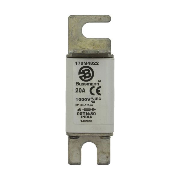 Fuse-link, high speed, 20 A, AC 1000 V, size 00, 30 x 47 x 98 mm, aR, DIN, IEC, type T indicator image 6