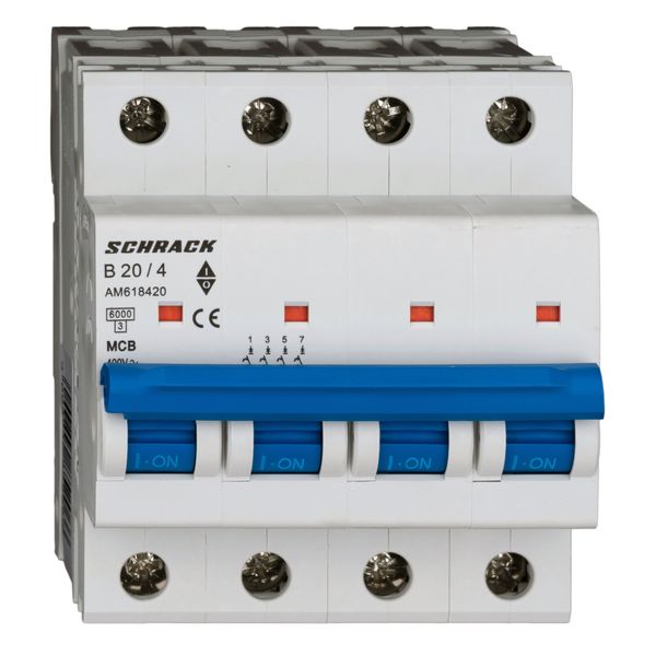 Miniature Circuit Breaker (MCB) AMPARO 6kA, B 20A, 4-pole image 8