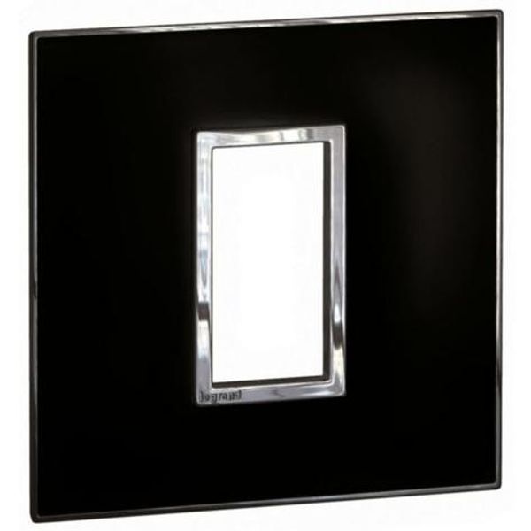 Arteor™ - Plate - British standard - square - 1 module - Mirror Black image 1