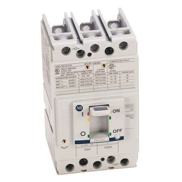 Allen-Bradley, 140G - Molded Case Circuit Breaker, G frame, 25 kA, T/M - Thermal Magnetic, Rated Current 100 A image 1