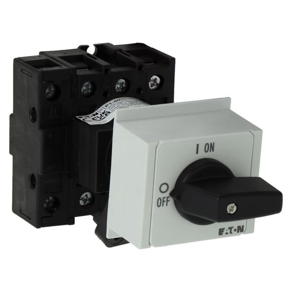 On-Off switch, P1, 40 A, service distribution board mounting, 3 pole + N, with black thumb grip and front plate image 9