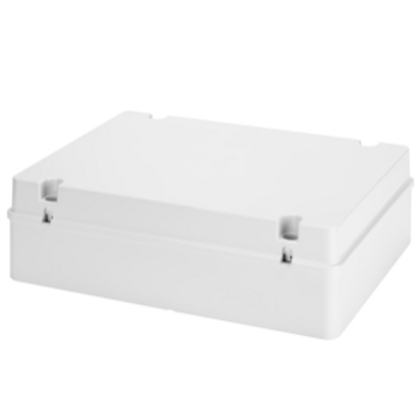 JUNCTION BOX WITH PLAIN SCREWED LID - IP56 - INTERNAL DIMENSIONS 380X300X120 - SMOOTH WALLS - GREY RAL 7035 image 1