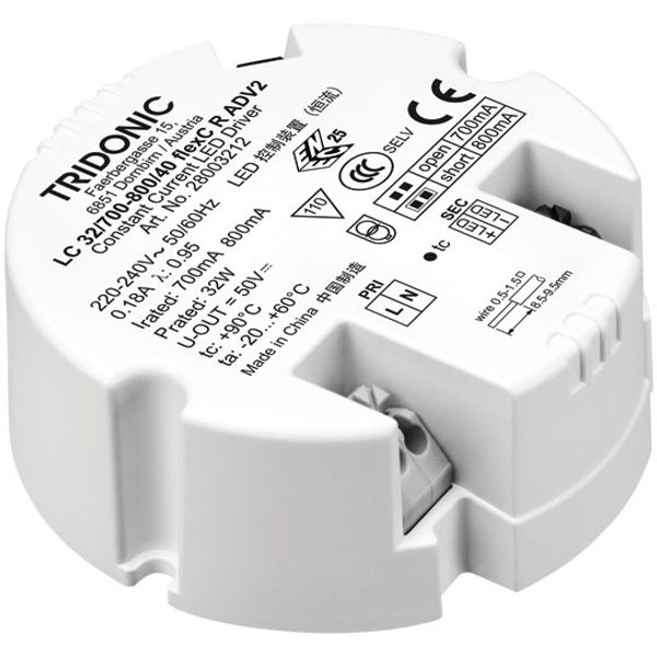 LED driver, LC 24W 500-600mA flexC, round image 1