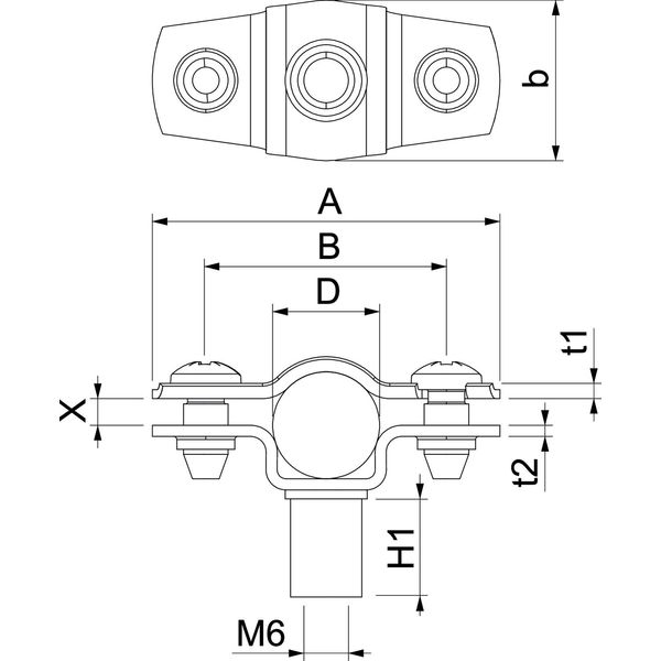 ASG 732 12 A4 Distance saddle with threaded connection M6 10-12mm image 2