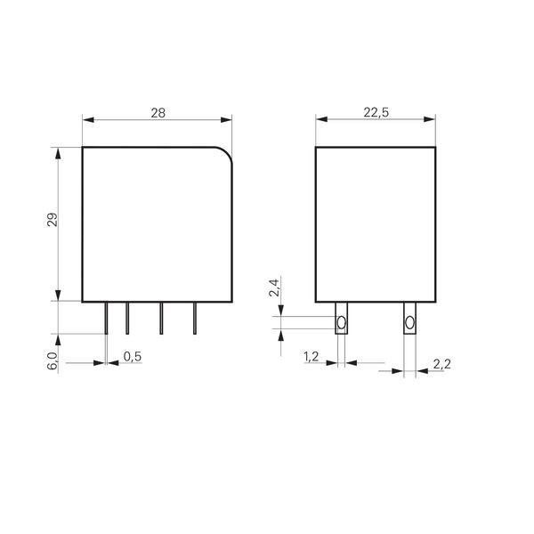 Plug-in Relay 8 pin 2 C/O 24VDC 12A, series PT image 2