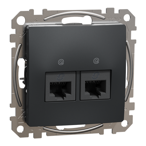 Double DATA Outlet CAT 6 UTP, Sedna Design & Elements, RJ45, Anthracite image 5