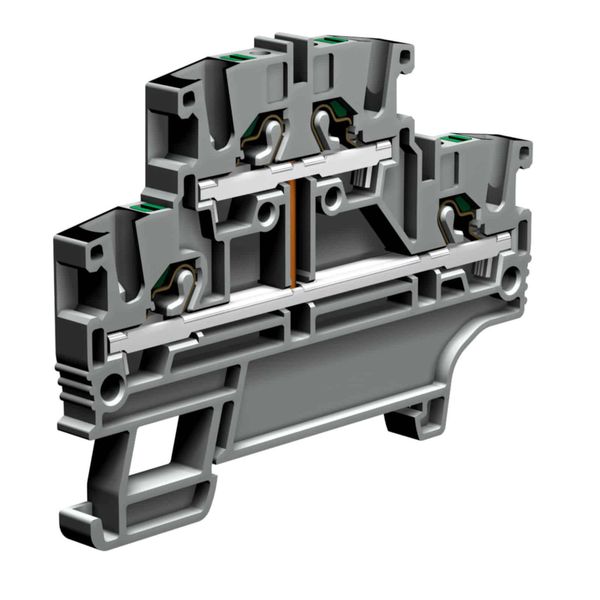 Push-in terminal block 2.5mm2, 2-levels interconnected, blue color image 1