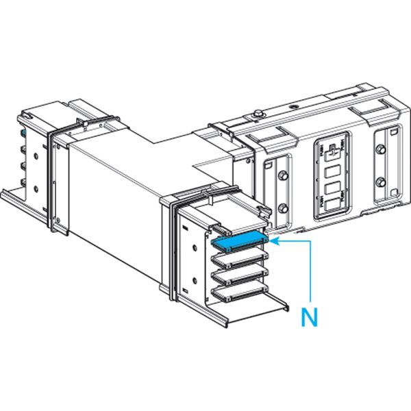 Tee, Canalis KSA500-1000, aluminium conductors, 1000A, fixed dimensions (A=B=C=290mm), white RAL9001 image 1