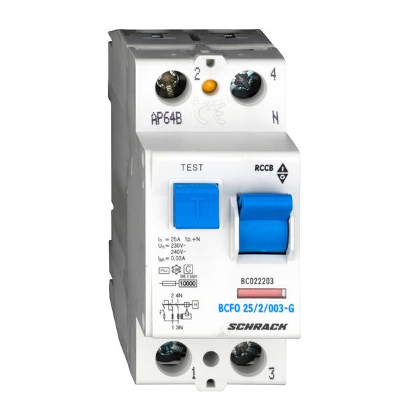 Residual current circuit breaker 25A, 2-pole,30mA, type AC,G image 1