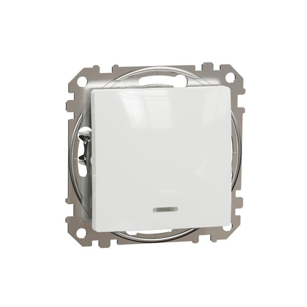 Sedna Design & Elements, 2-Pole switch 10AX Red indicator LED, white image 4