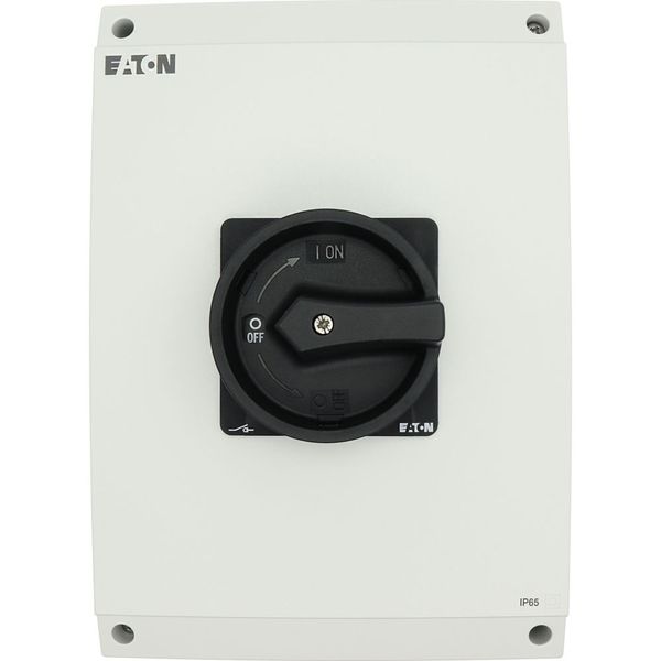 Main switch, T5, 100 A, surface mounting, 4 contact unit(s), 6 pole, 1 N/O, 1 N/C, STOP function, With black rotary handle and locking ring, Lockable image 22