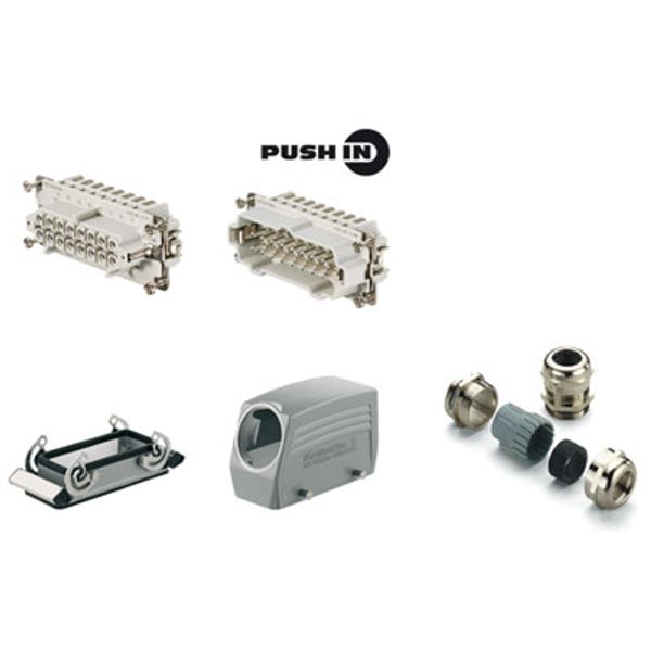 Industrial connectors (set), Series: HE, PUSH IN, Size: 6, Number of p image 1