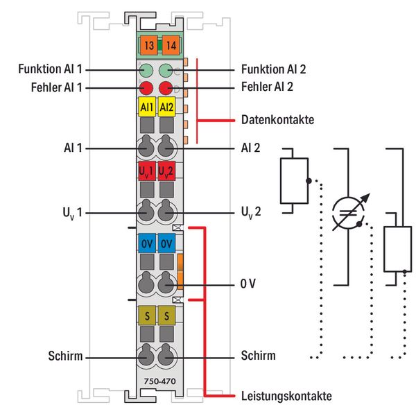 2-channel analog input 0 … 20 mA Single-ended light gray image 1