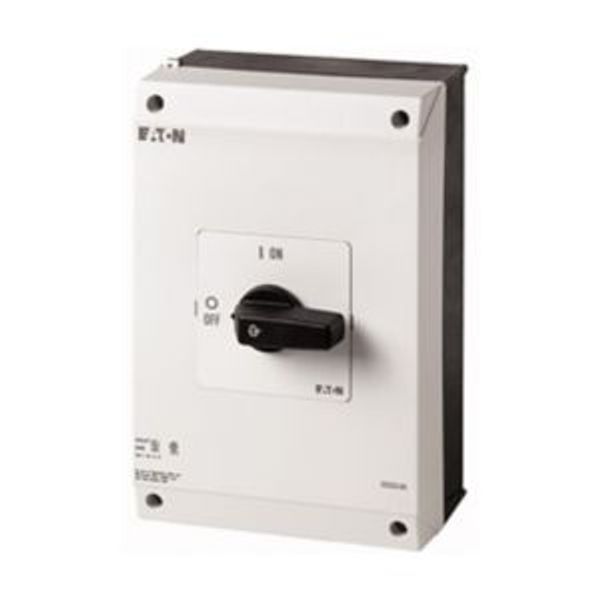 On-Off switch, P3, 63 A, surface mounting, 3 pole, 1 N/O, 1 N/C, with black thumb grip and front plate, UL/CSA image 6