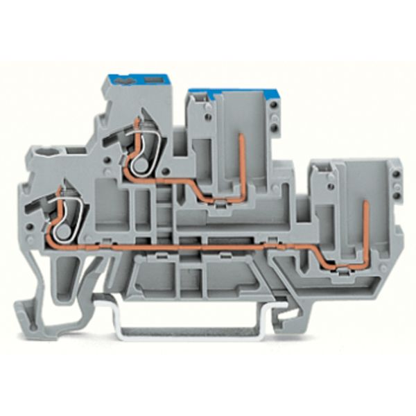 1-conductor/1-pin double deck receptacle terminal block Through/throug image 2