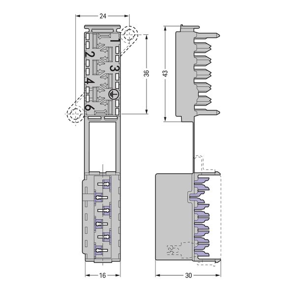 Socket clamping collar 6-pole gray image 3