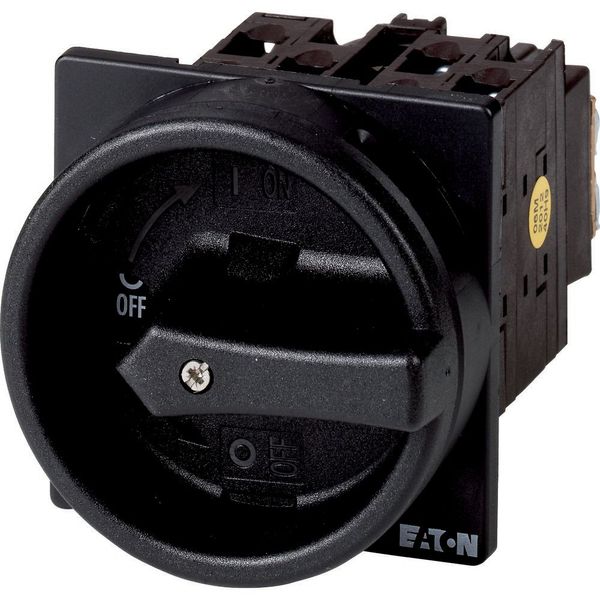 Main switch, T0, 20 A, flush mounting, 4 contact unit(s), 7-pole, STOP function, With black rotary handle and locking ring image 4