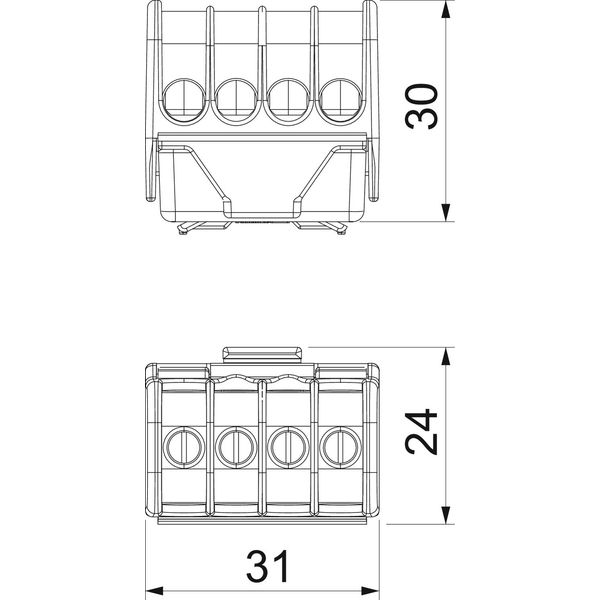 KL-DBS4x16GN Protective conductor terminal with screw contacts 4x16mm² image 2