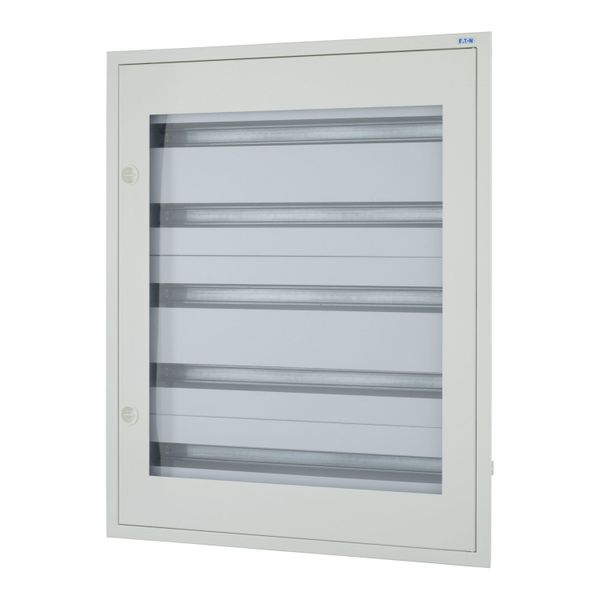 Complete flush-mounted flat distribution board with window, white, 33 SU per row, 5 rows, type C image 4