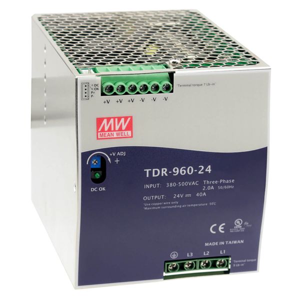 TDR-960-48 DIN rail power supply, 960W, 48V, 20A, MEAN WELL image 1