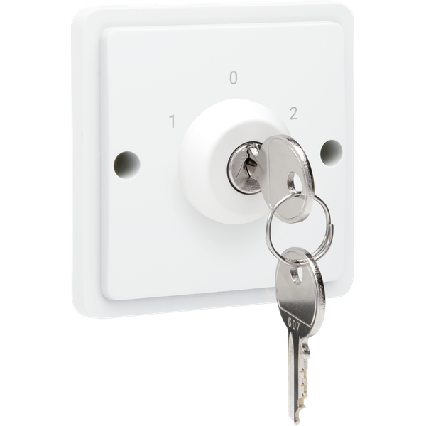 Splashproof key switch 10 A with screw terminals, white image 2