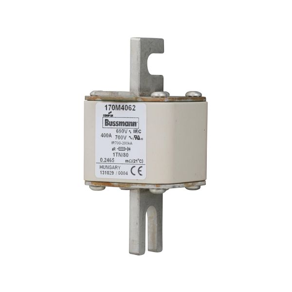 Fuse-link, high speed, 400 A, AC 690 V, DIN 1, 53 x 66 x 108 mm, aR, DIN, IEC, single indicator image 14