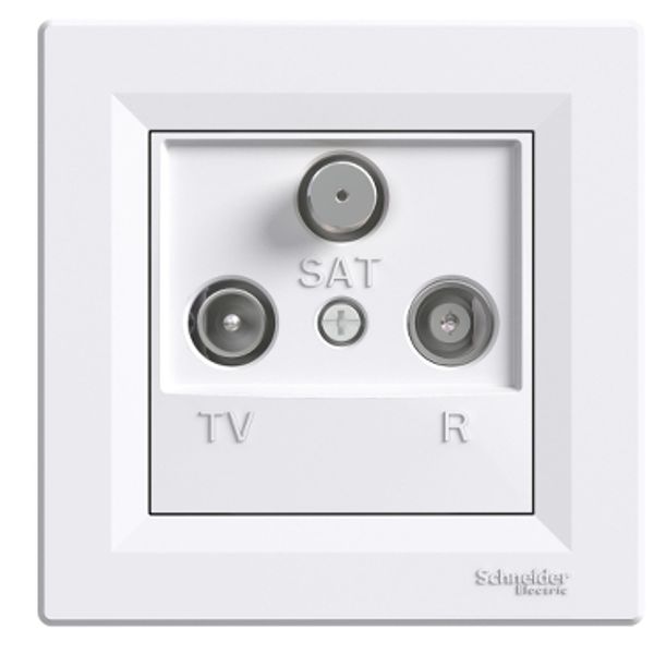 Asfora, TV-R-SAT intermediate socket, 4dB, white image 2