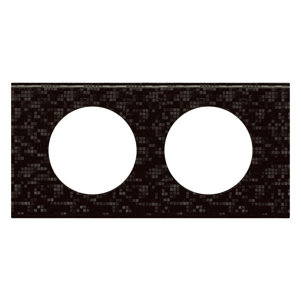 2 GANG PLATE LEATHER PIXELS image 1