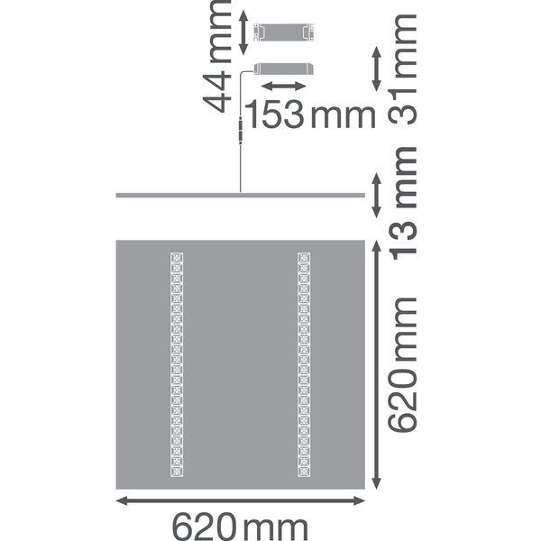 PANEL IndiviLED® 625 DALI 33 W 3000K DALI image 3