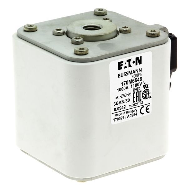 Fuse-link, high speed, 1000 A, AC 1100 V, size 3, 76 x 92 x 83 mm, aR, IEC, UL, single indicator image 5